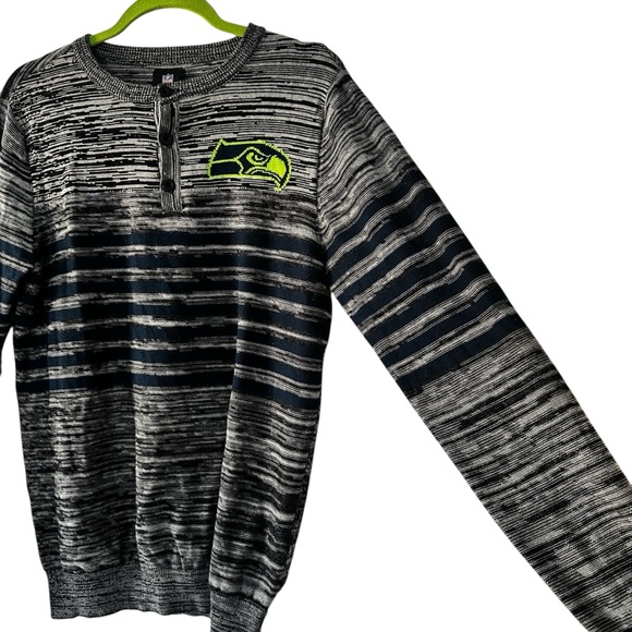 NFL Other - NFL Team Apparel Seattle Seahawks Henley Long Sleeve Logo Sweater Mens Small